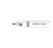Кабель коаксиальный VEGATEL RG-58 A/U (ГОСТ, PVC, белый) бухта 500м